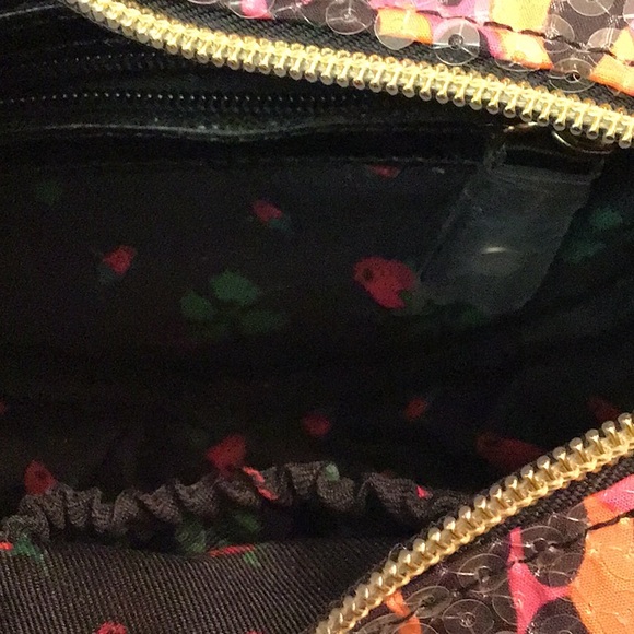 NWOT❣️Betsey Johnson🐯💝🧡Sequins X-body Pink & Orange Heart Cheetah Print Purse - Picture 8 of 13